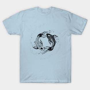 Koi Fish Celestial illustration with stars, galaxy T-Shirt